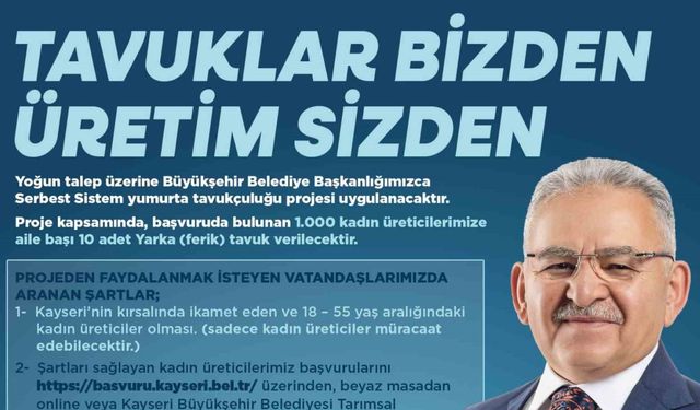 Büyükşehir’den ‘Tavuklar Bizden Üretim Sizden’ kampanyası