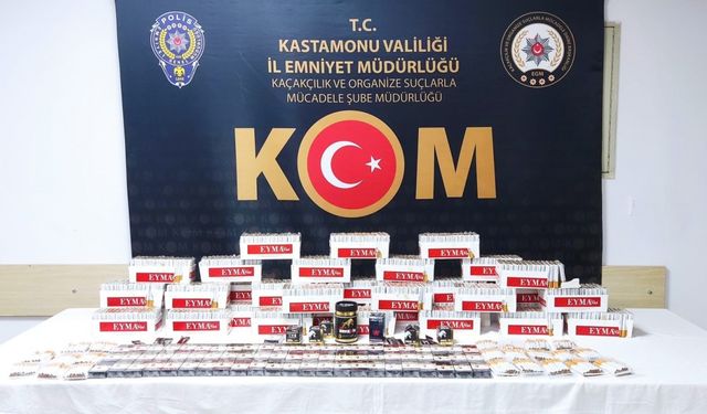 Kastamonu’da 11 bin 640 adet doldurulmuş makaron ele geçirildi