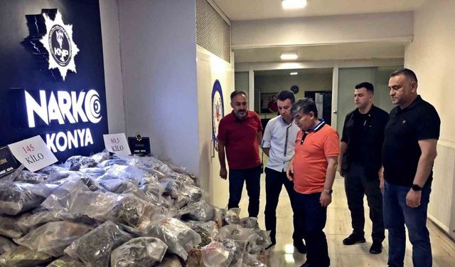 Konya’da araç içerisinden 225 kilo uyuşturucu madde çıktı