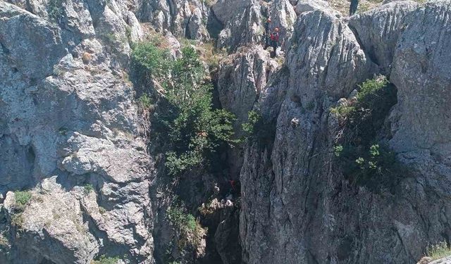 Konya’da dağlık alanda nefes kesen keçi kurtarma operasyonu