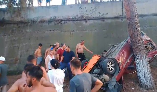 Samsun’da otomobil kamp alanına uçtu: 1 yaralı