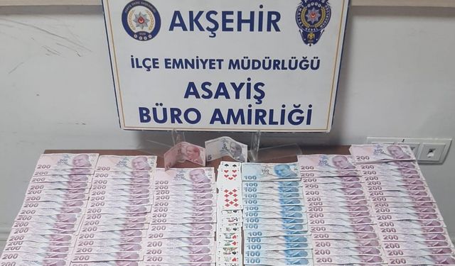 Akşehir’de kumar oynayanlara baskın