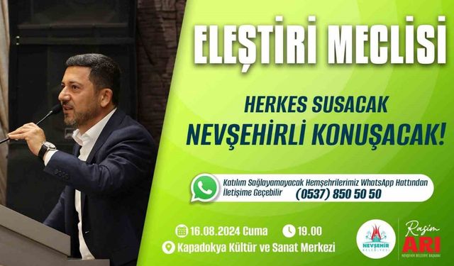 Başkan Arı’dan eleştiri meclisine davet