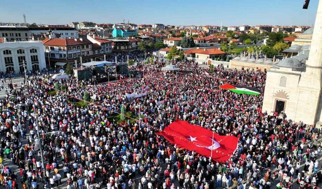 Konya Gazze mitinginde kenetlendi