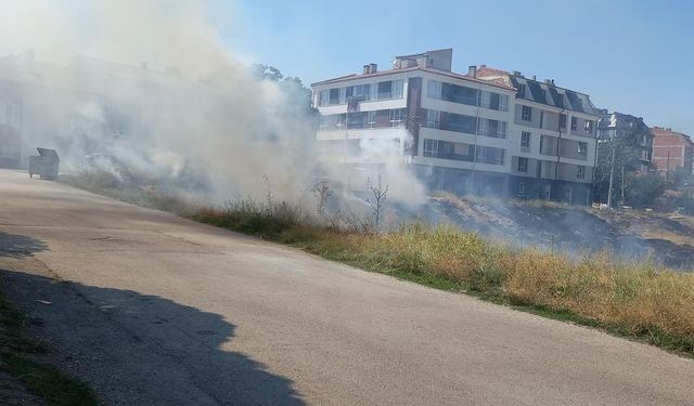 Ot yangını itfaiye tarafından büyümeden söndürüldü