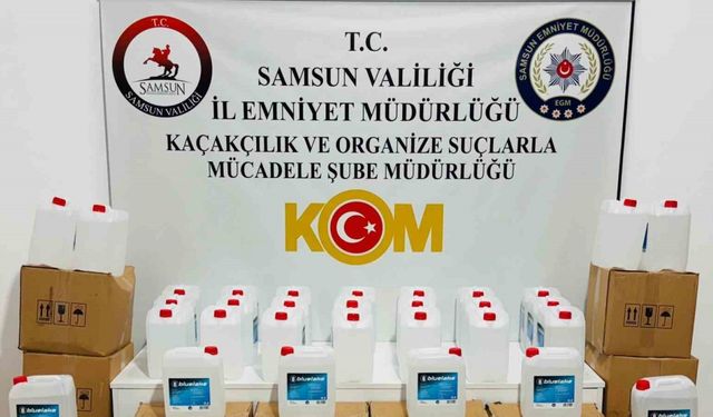 Samsun’da sahte içki yapımında kullanılan 640 litre etil alkol ele geçirildi