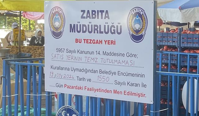 Çorum'da temizliğe dikkat etmeyen pazar esnafının tezgahı 1 hafta kapatıldı