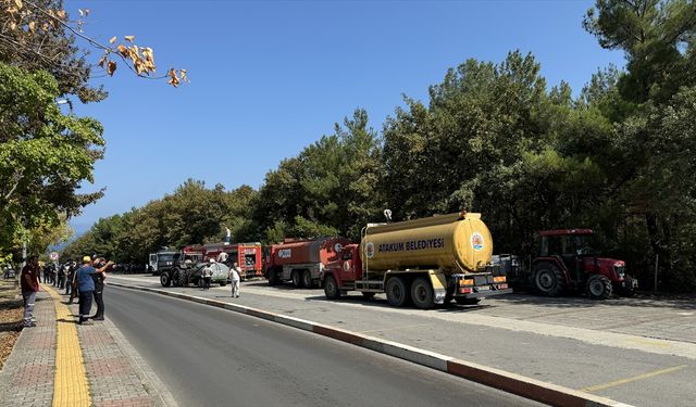 OMÜ kampüsündeki ormanlık alanda çıkan yangına müdahale ediliyor