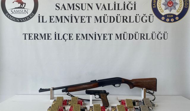 Samsun'da 2 ruhsatsız silah ve fişekler ele geçirildi