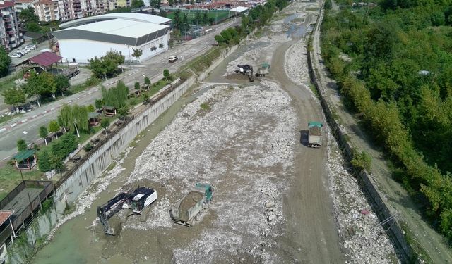 Sinop'ta DSİ, dere yataklarındaki rusubatın temizlenmesi için çalışma yapıyor