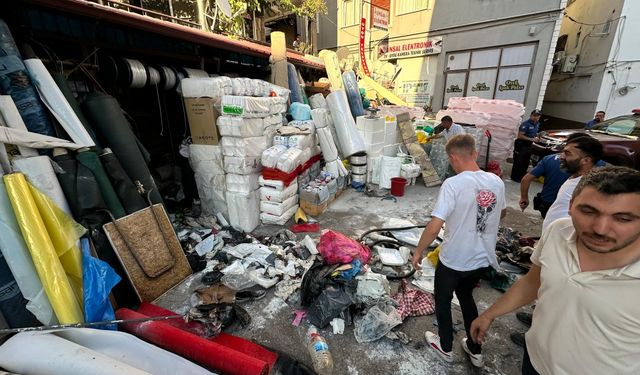 Tokat'ta çıkan yangında iş yerinde hasar oluştu