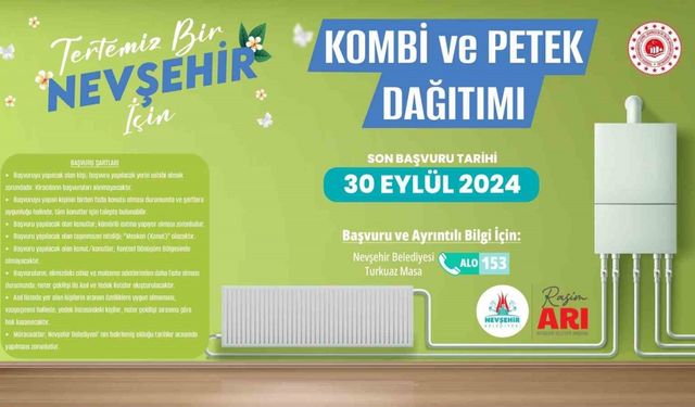 Nevşehir Belediyesi kombi ve petek desteği sağlayacak