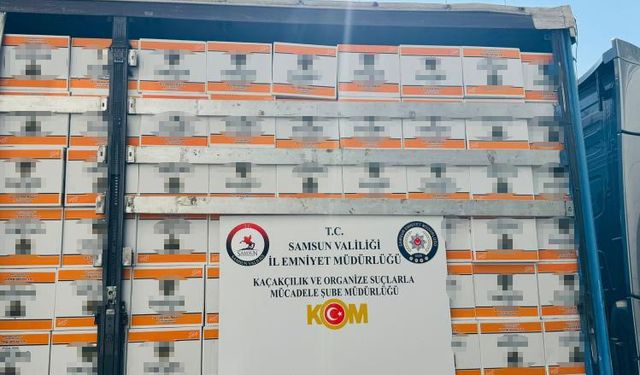 Samsun’da 5 milyon 730 bin adet kaçak makaron ele geçirildi