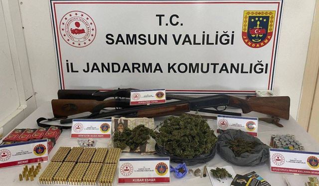 Samsun’da jandarma uyuşturucu ve silah ele geçirdi