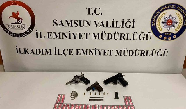 Samsun’da polis tarafından silah ve uyuşturucu ele geçirildi