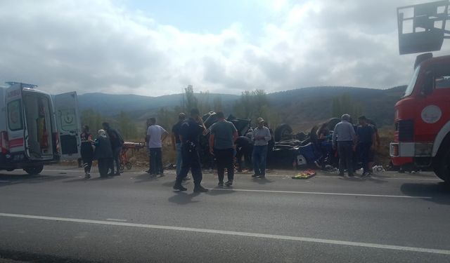 Mecitözü Amasya yolunda kaza 7 yaralı 1 ölü