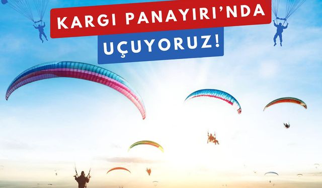 Asırlık Kargı Panayırı'nda yamaç paraşütü ile gökyüzüne yolculuk