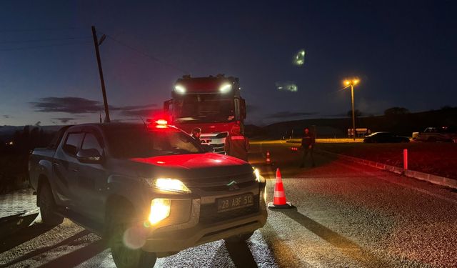 Alucra'da orman ürünleri taşıyan araçlar denetlendi