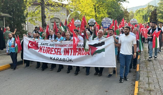 Karabük ve Kocaeli'de Filistin'e destek yürüyüşü düzenlendi