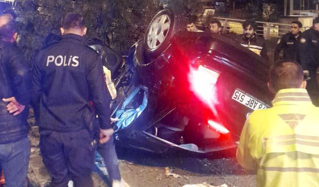 Karabük'te devrilen otomobilin sürücüsü yaralandı