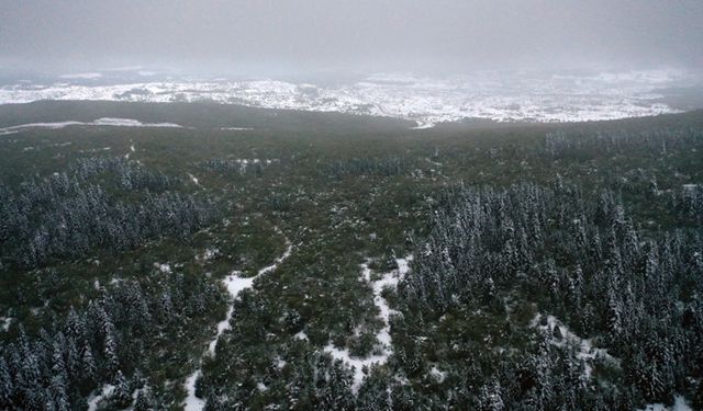 Kastamonu'da sonbahar ve kış aynı karede buluştu