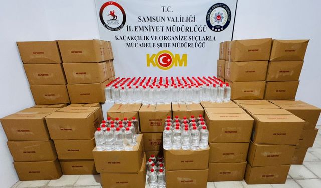 Samsun'da 3 bin litre etil alkol ele geçirildi