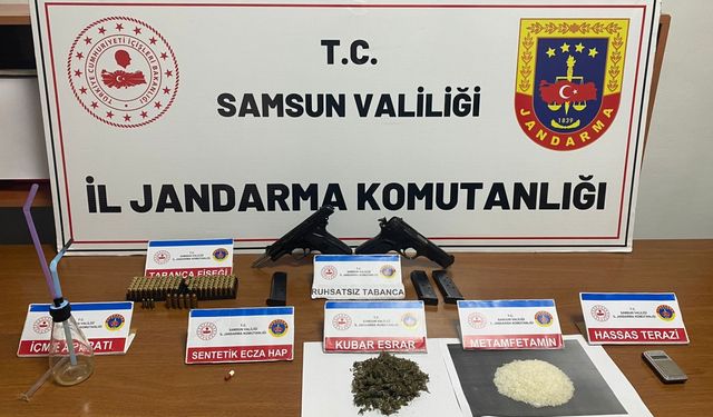 Samsun'da silah ve uyuşturucu operasyonunda 1 zanlı yakalandı