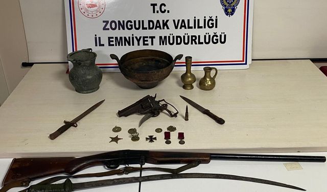 Zonguldak'ta tarihi eser operasyonunda 1 şüpheli yakalandı