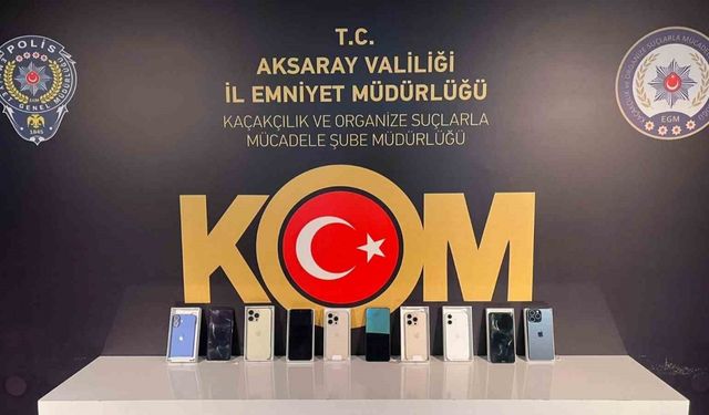 Aksaray’da KOM ekiplerinden kaçak telefon operasyonu