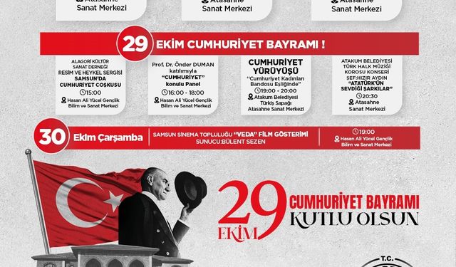 Atakum’da 29 Ekim’e özel program