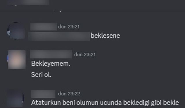 Erişim engeli getirilen Discord’da milli değerlere ve katledilen genç kıza küfürler yağdırdılar