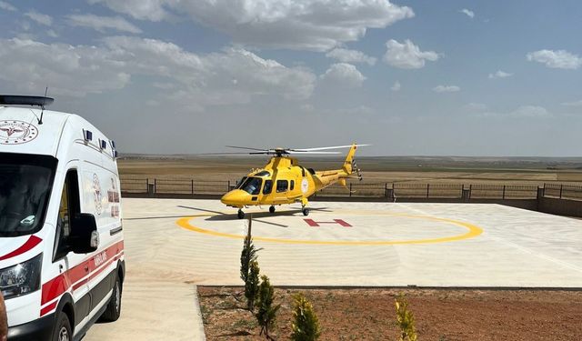 Konya’da kalp krizi geçiren hasta için hava ambulansı havalandı