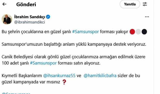 Samsun’da, belediye başkanlarından forma kampanyasına büyük destek