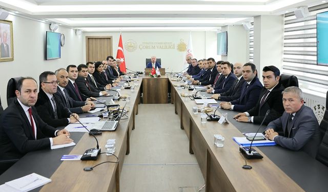 Çorum'da asayişten sağlığa kadar tüm konular Kaymakamlar toplantısında masaya yatırıldı