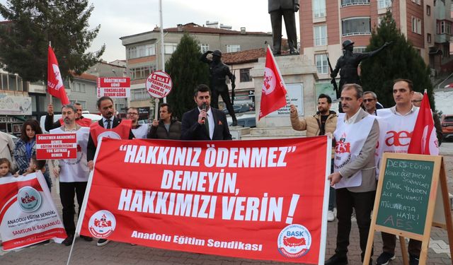 Anadolu Eğitim Sendikasından Havza'da basın açıklaması