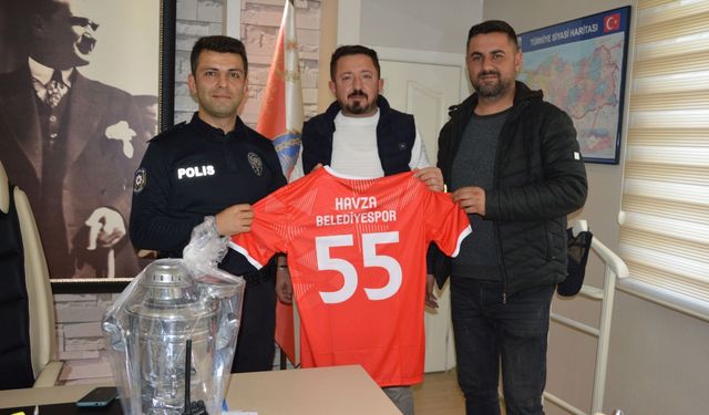 Havza Belediyespor yönetiminden İlçe Emniyet Müdürlüğüne ziyaret