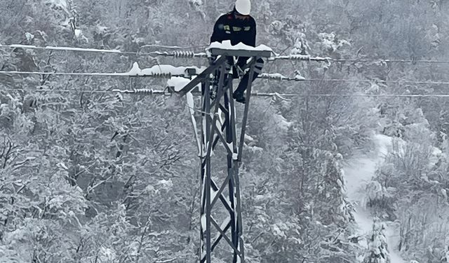 Orta Karadeniz Bölgesi'nde yoğun kar yağışı nedeniyle elektrik kesintileri yaşandı