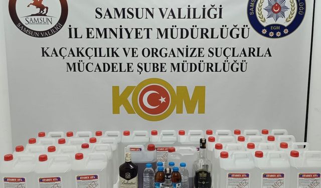 Samsun'da 130 litre etil alkol ele geçirildi