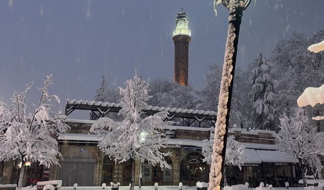 Samsun'un ilçelerinde kar yağışı etkili oldu