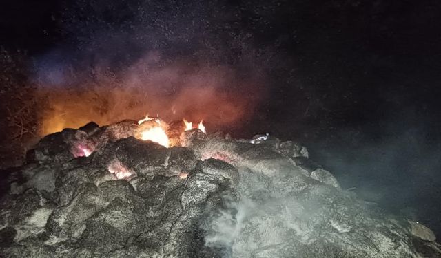 Tokat'ta çıkan yangında 50 balya saman zarar gördü