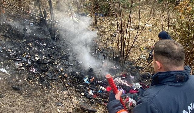 Atık eşyaların tutuşmasıyla çıkan yangın korkuttu