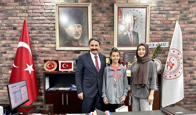 Avrupa ikincisi olan genç sporcudan İl Müdürü Kalın’a ziyaret