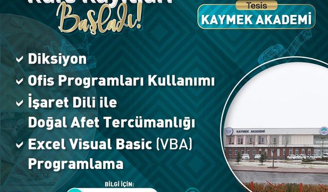 Büyükşehir KAYMEK’in yeni kurslarına kayıtlar başladı