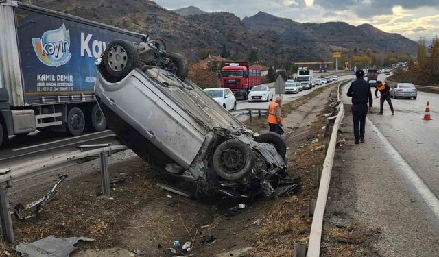 Kırıkkale’de takla atan otomobil hurdaya döndü: 1 yaralı