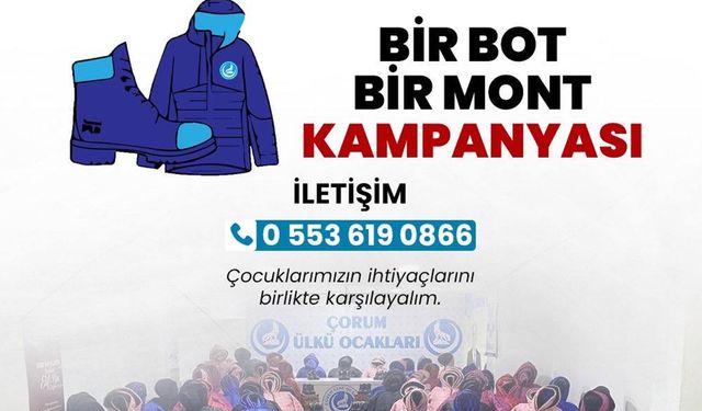 Çorum'da çocukları ısıtacak yardım çağrısı! 'Bir Bot Bir Mont' kampanyası başladı