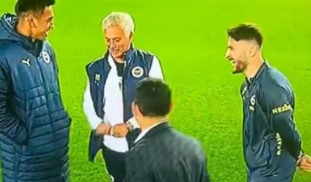 Jose Mourinho, Trabzonspor maçı öncesi olta hareketi mi yaptı? Mourinho olta hareketi videosu