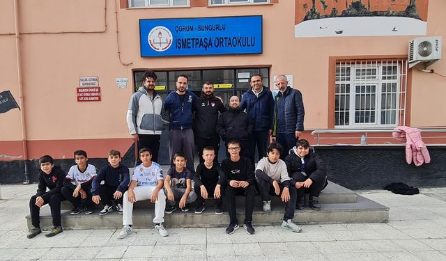 Amatör Spor Kulüpleri’nden Sungurlu’daki okullara spor malzemesi desteği