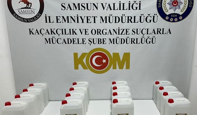 Samsun'da sahte içki operasyonunda 2 şüpheli yakalandı