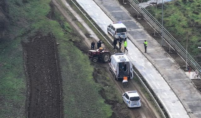 Tokat'ta devrilen traktörün sürücüsü öldü