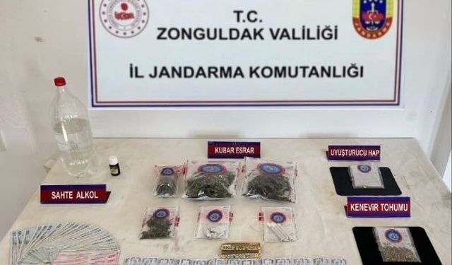 Zonguldak'ta uyuşturucu ve sahte alkol operasyonunda 1 şüpheli gözaltına alındı